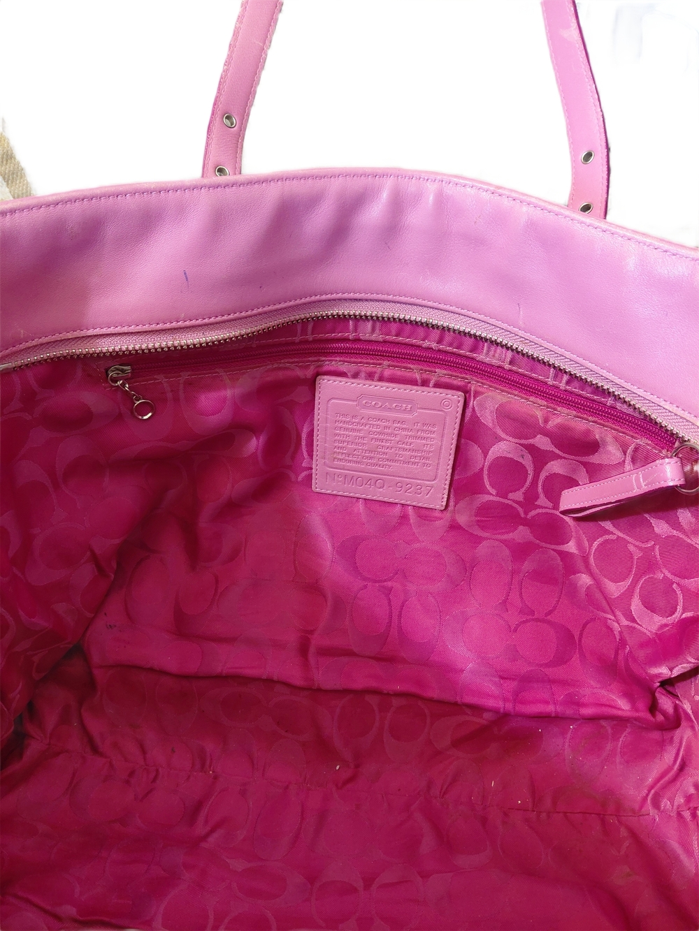 Vintage Coach Hampton Gallery Pink Leather Tote Shoulder Bag - Picture 8 of 16